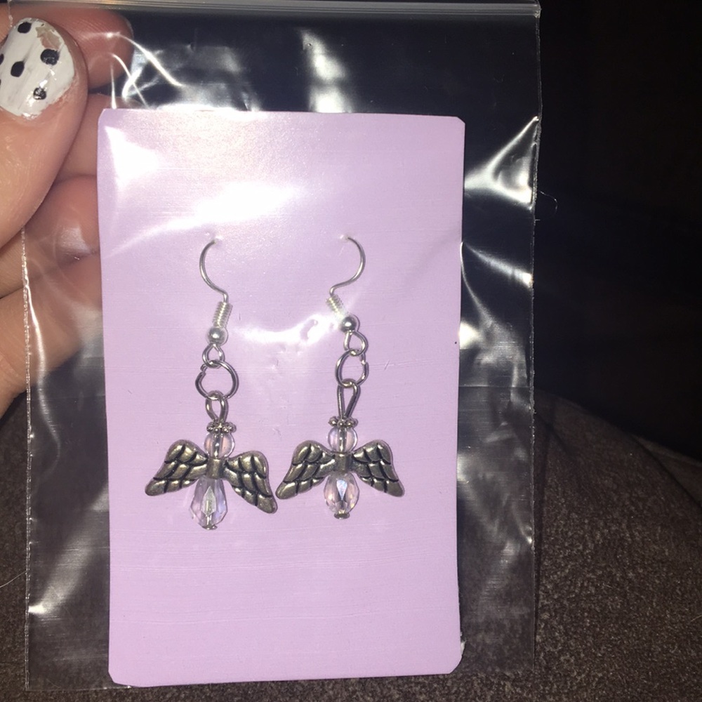 Clear Angel Earrings